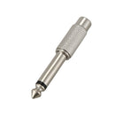 6.3mm 0.6cm Mono Male Connector to RCA Female Jack Audio Adapter 6pcs