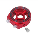 M20 X 1.5 Oil Filter Sandwich Plate Adapter 1/8 NPT Oil Cooler Kit (Red)