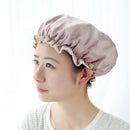 Solid Color Shower Cap for Long Hair Waterproof Mold Washable Hair Cover Wo