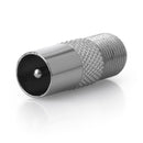 2pcs Zinc Alloy F Female to F Male Connector 9.5TV Antenna Coaxial Adapter