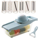 6in1 Wheat Straw Multi-function Vegetable Cutter Shredder Grater Slicer Blue