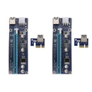 2pcs PCI-E 1X to 16X 6Pin USB3.0 Card Extension Cable for Bitcion Miner