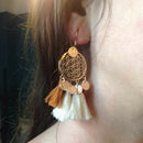 round sequins boho ethnic tassel drop earrings Women ladies fashion earring M3A7