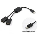 Dual Micro USB OTG Hub Host Adapter Cable for Tablet PC and Smart Phone