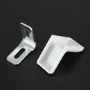 Cabinet 28mmx28mmx19mm Metal Plastic L Angle Bracket White 4Pcs