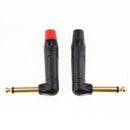 2Pieces 90 Degree 6.5mm Mono Male Amplifier Audio Solder Jack Plug Adapter