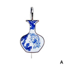 1pc Chinese Folk Style Blue-and-White Porcelain Dragon Pattern Metal Bookma B8L2