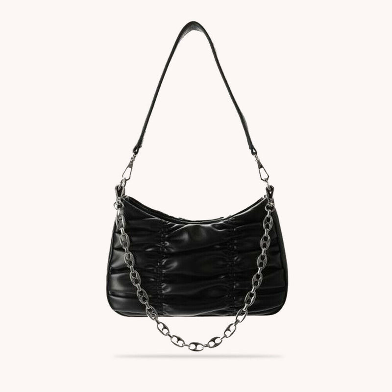 Fashion Chain Underarm Purse Female PU Pleated Shoulder Top-handle Bag Handbag