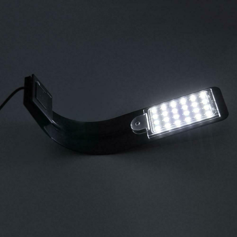 LED Waterproof Aquarium Light Fish Tank Plant Grow Clip Lamp (White Black)