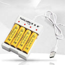 4 Slots USB Fast Charging Li-ion/Ni-MH Battery Charger for AA/AAA Batter xkTOCA