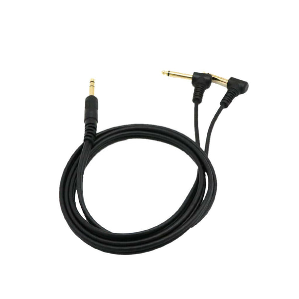 6.35mm Male Stereo to 2x 6.35mm Male Right Angle Y Splitter Audio Cable