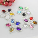 10pcs Oval Shape Acrylic Crystal Flatback Buttons for Jewelry Making 30mm