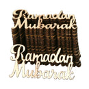 15 Piece Eid Ornament Muslim Ramadan Mubarak Rustic Wooden Confetti Table