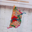 Colorful Bamboo Weave Cotton rope Swing Parrot Bird Toys Cockatiel Chewing  R3O8