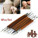 6Pcs/Kit DIY Clay Sculpting Wax Ceramic Carving Tools Shapers Polymer Modeling