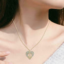 Elegant Heart Shaped Cross Necklace Women Fashion Angel Wings Pendant Jewel J9B8