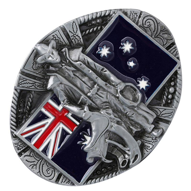 Knight Belt Buckle Western Cowboy Australian Flag Pattern Belt Buckles