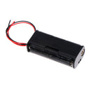 2 pcs black plastic battery holder case w wired for 2 x AA batteries ME