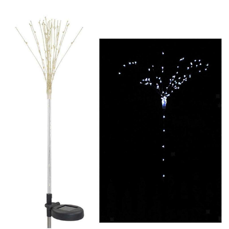 2Pcs 100 LED Firework DIY Fairy Lights Solar Stake Garden Lights Xmas Wedding