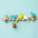 Wooden Bird Wall Hanger Hook Rack Clothes Hat Key Organizer Home Room Decor