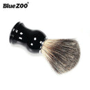 Bluezoo Shaving Brush Barber Beard Care Tool With Black Wood Handle Synthet