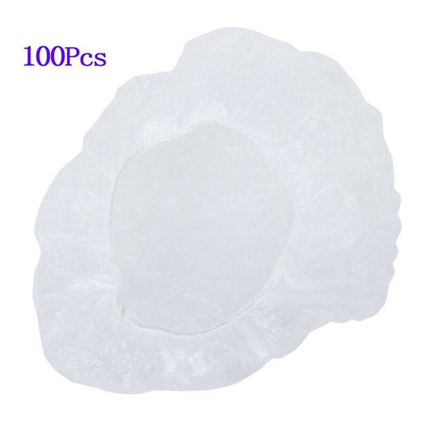 100pcs disposable and clear hair salon spa shower caps. P1L5