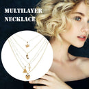 Punk Heart Cross Pendant Clavicle Chain Women Multilayer Necklace Jewelry A