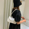 Women Handbags Solid Color PU Leather Female Shoulder Underarm Bag (Beige)