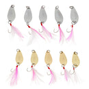Spoon Baits Hard Fishing Baits Metal Bionic Baits with Single Hook Feather