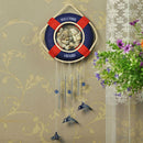Wall Door Nautical Red & Blue Life Buoy Ring Shell Plaque Wind-bell Decor