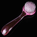 Monja Nail Art Dust Remover Powder Cleaning Brush Clear Plastic Round Head  S1S3
