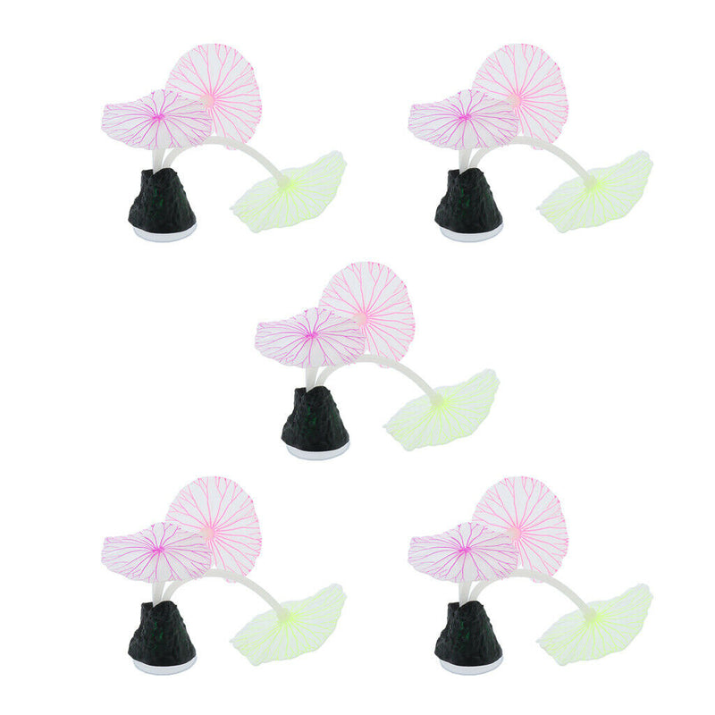 5pc Artificial Plant Aquarium Glow In The Dark   Tank Ornament Decoration
