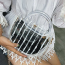 New Striped Transparent Pvc Handbag Ladies Messenger Bag Chain Candy Color
