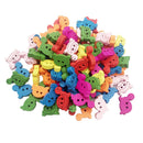 100Pcs Mixed Colors Turtle Shape Wooden Buttons For Cardmaking Embellishment