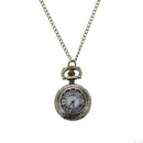 Floral Texture Bronze Tone Hunter Case Pocket Watch for Lady
