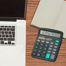 Calculators, 12-Digit Dual Power Handheld Desktop Calculator with Large LCD A4Q2