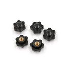 5Pcs Black M6 Female Thread Star Shaped Head Clamping Nuts Knob JR