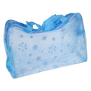 Floral Print Transparent Waterproof Cosmetic Bag Toiletry Bathing Pouch Blu