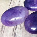 Amethyst Worry Stone Crystal Healing Reiki Massage Beaty Palm Oval Thumb Stone
