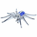 Dazzling Spider Clip Pin Brooch with Rhinestone Blue