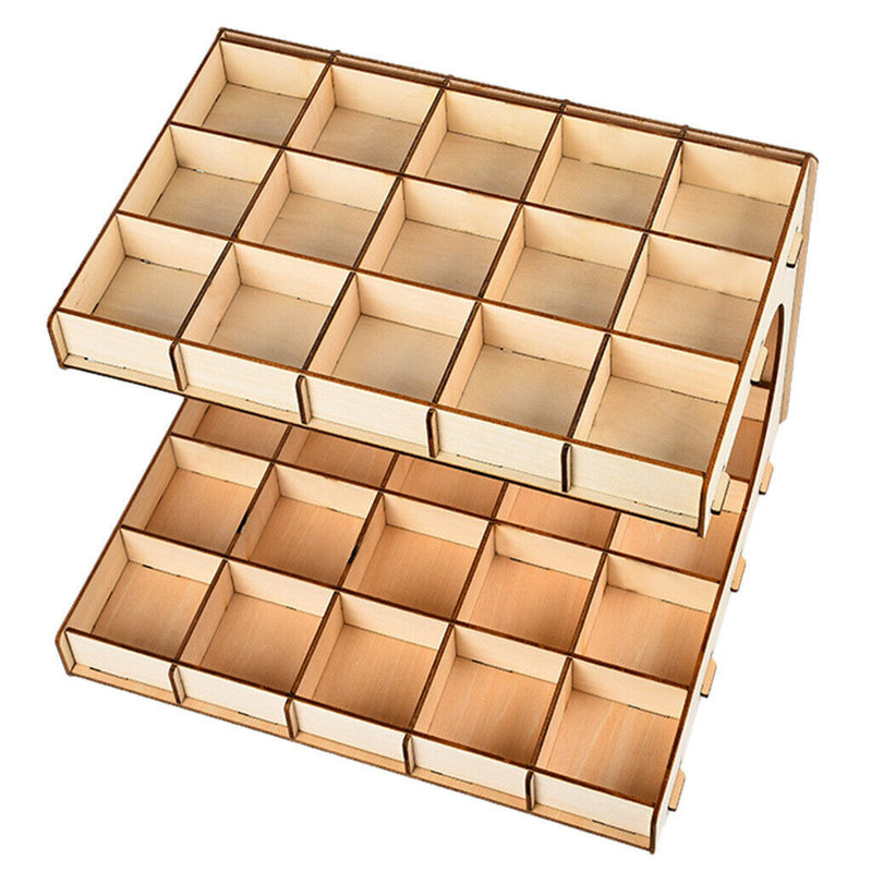 DIY Wooden Paint Rack Ink Storage Organizer 2-layer 35-grid