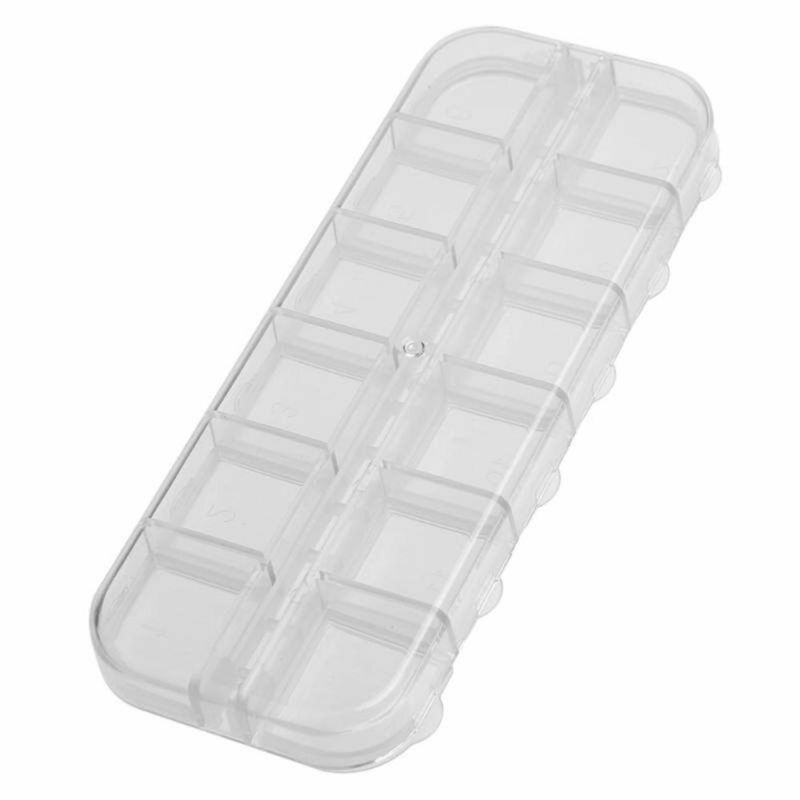 3x 12 Slots Plastic Storage Box Jewel Craft Nail Arts Beads Container Organizer