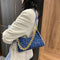 Casual Printed Women Handbag Totes PU Chain Underarm Shoulder Bags (Blue) A