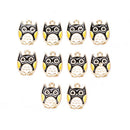 10Pcs/Set Enamel Alloy Owl Charms Animals Pendant Jewelry DIY Making Craft Gif-