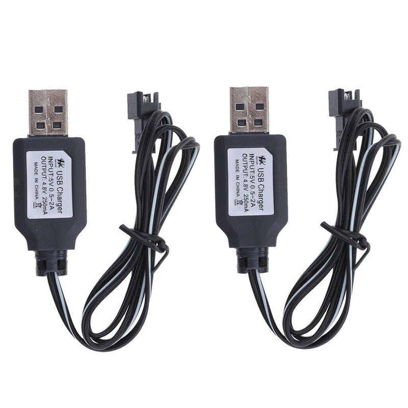 2pcs DC 4.8V 250mA USB Charging Cable - SM Female Plug Cable for RC Car, RC