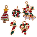 25pc Mixed Metal Enamel Charms Christmas Pendants Beads for Bracelet Earrin T Nw
