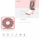 Portable Mini Handheld Fan Foldable Rechargeable with Vanity Mirror Fan for R6P5