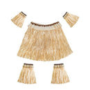 Hawaiian Grass Skirt Suit Elastic Arm Sleeve Feet Cover Grass Skirt Hula Da