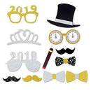 21Pcs New Year's Eve Party Card Masks Photo Booth Prop Christmas Decor Supplies