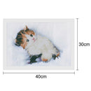 White Adorable Cat 5D Diamond DIY Painting Craft Kit Home Decor